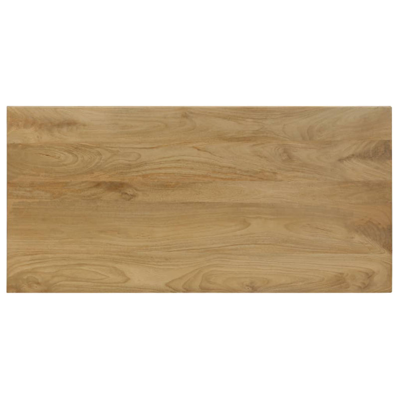 vidaXL tömör mangófa és acél étkezőasztal 115 x 55 x 76 cm
