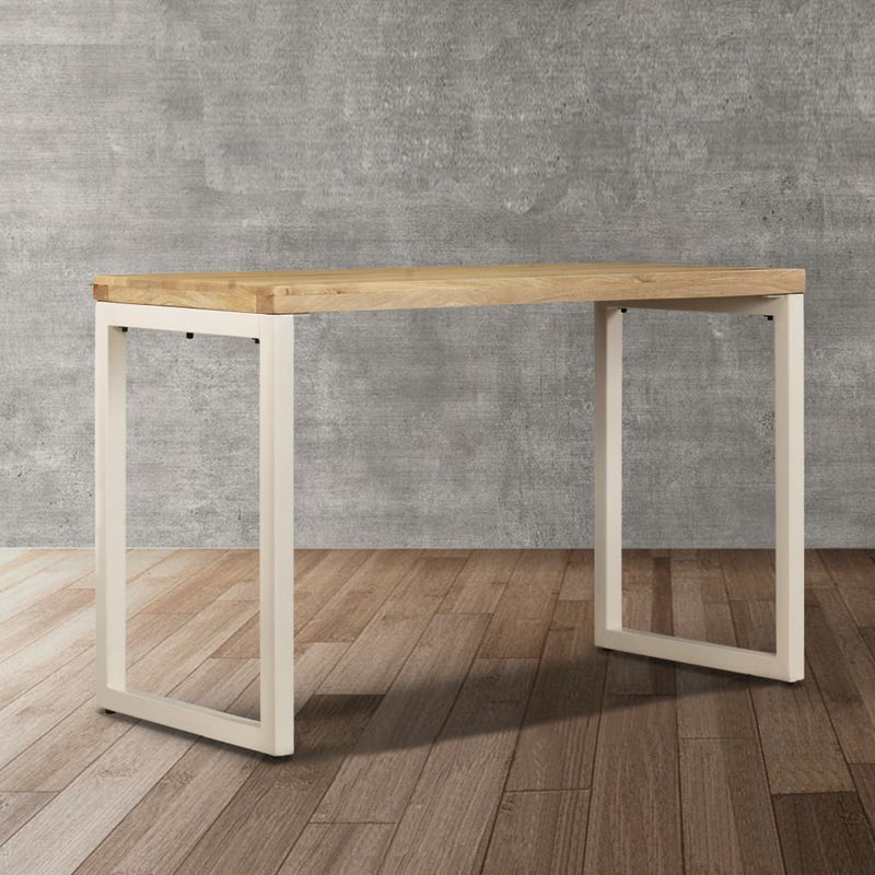 vidaXL tömör mangófa és acél étkezőasztal 115 x 55 x 76 cm