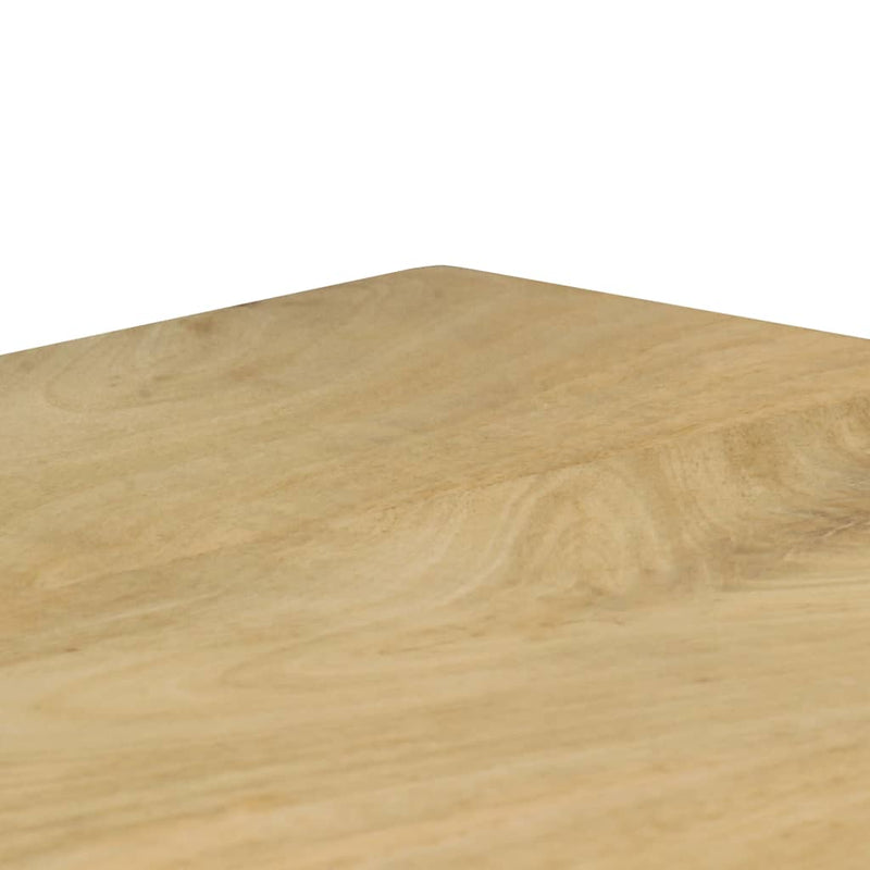 vidaXL tömör mangófa és acél étkezőasztal 115 x 55 x 76 cm