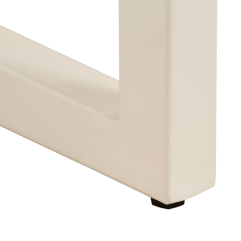 vidaXL tömör mangófa és acél étkezőasztal 115 x 55 x 76 cm