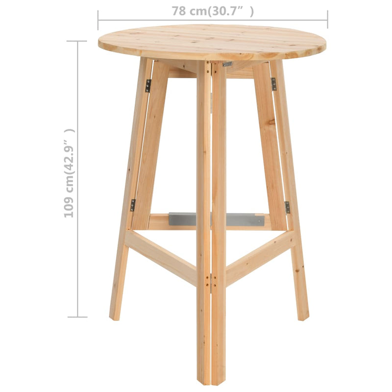 vidaXL összecsukható fenyőfa bárasztal 78 cm