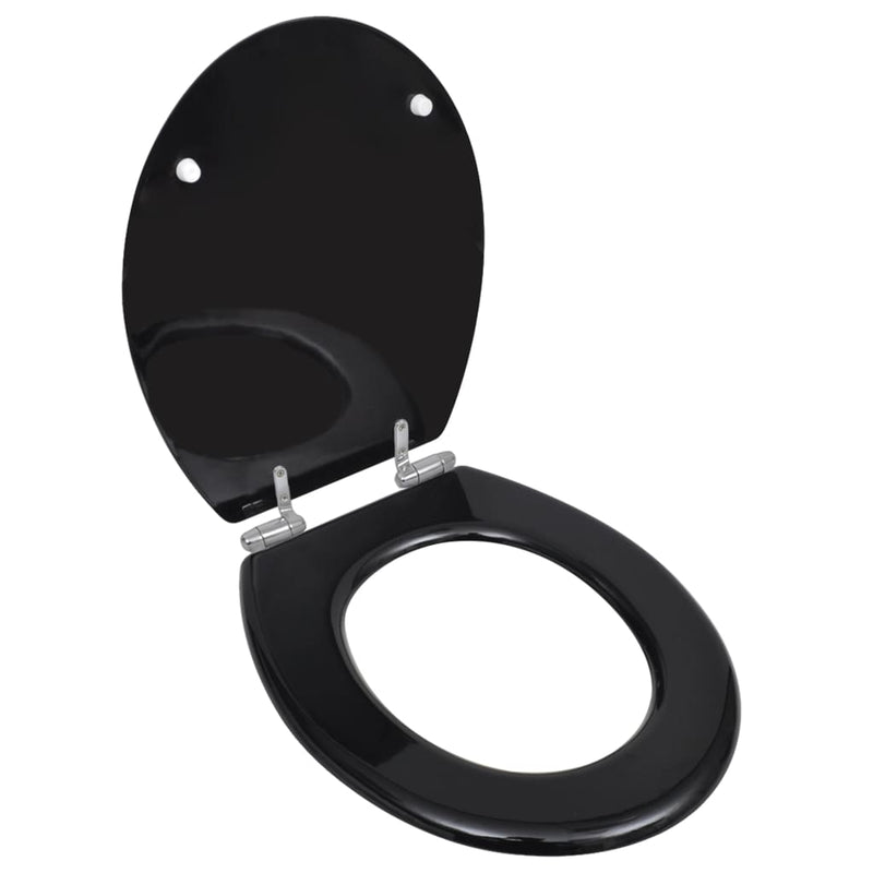 vidaXL 2 db fekete MDF WC ülőke lassan csukódó fedéllel