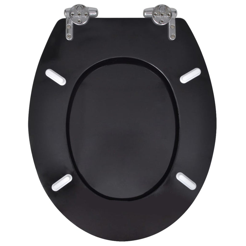 vidaXL 2 db fekete MDF WC ülőke lassan csukódó fedéllel