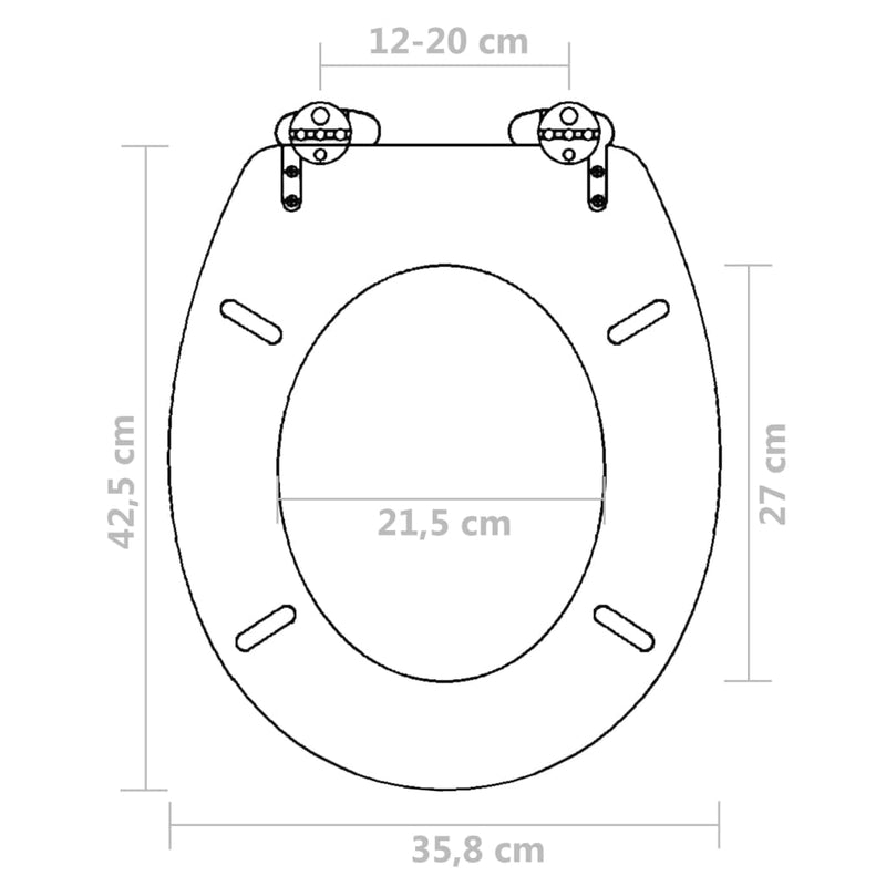 vidaXL 2 db fekete MDF WC ülőke lassan csukódó fedéllel