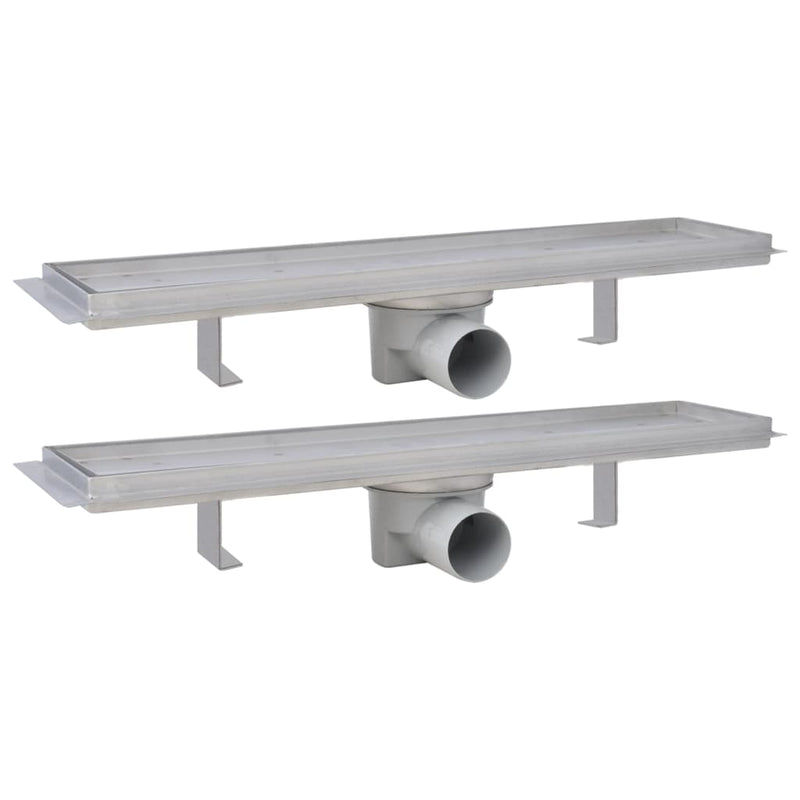 vidaXL 2db lineáris rozsdamentes acél zuhany lefolyó 530 x 140 mm