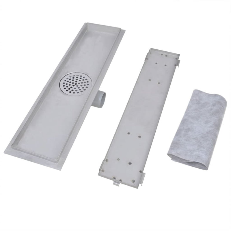 vidaXL 2db lineáris rozsdamentes acél zuhany lefolyó 530 x 140 mm