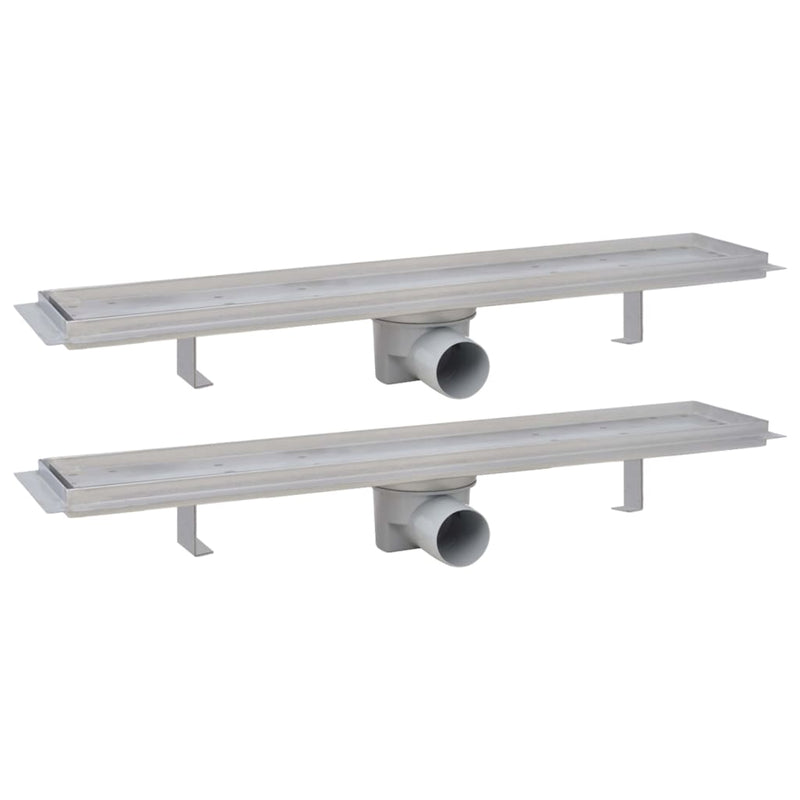vidaXL 2 db lineáris rozsdamentes acél zuhany lefolyó 630 x 140 mm