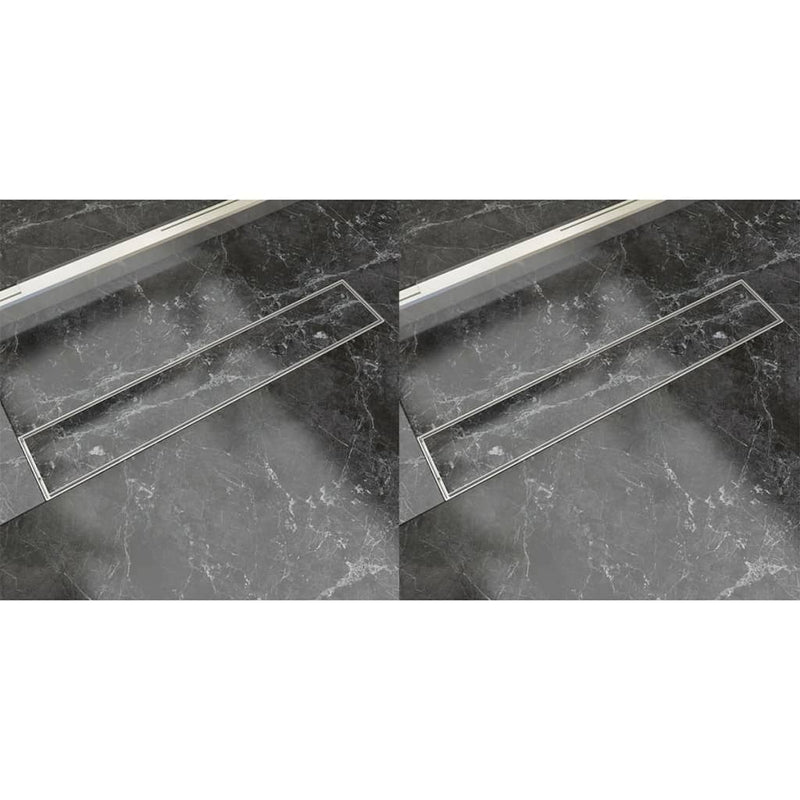 vidaXL 2 db lineáris rozsdamentes acél zuhany lefolyó 630 x 140 mm