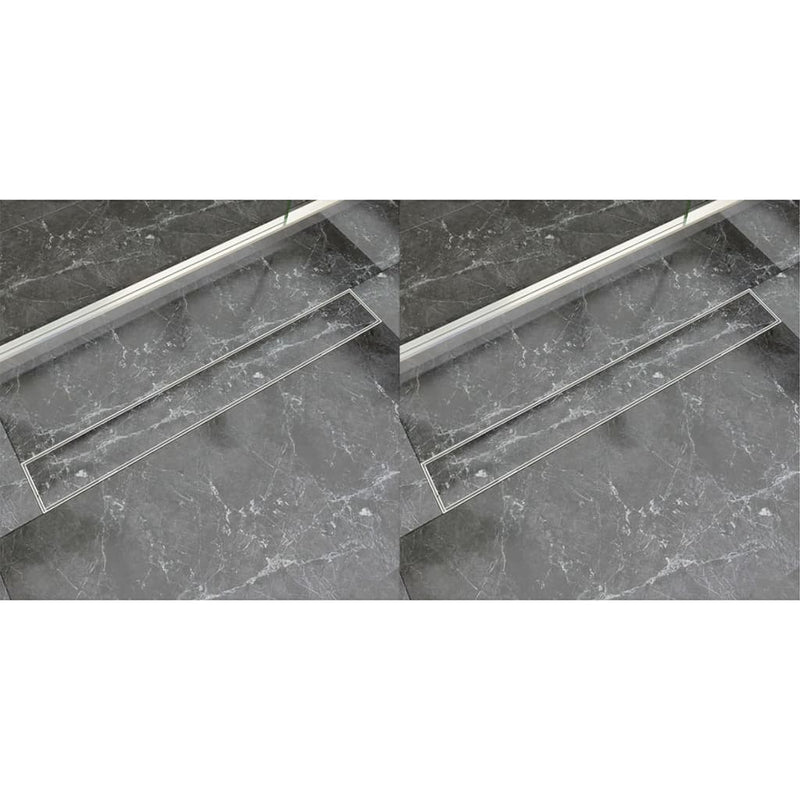vidaXL 2 db lineáris rozsdamentes acél zuhany lefolyó 830 x 140 mm