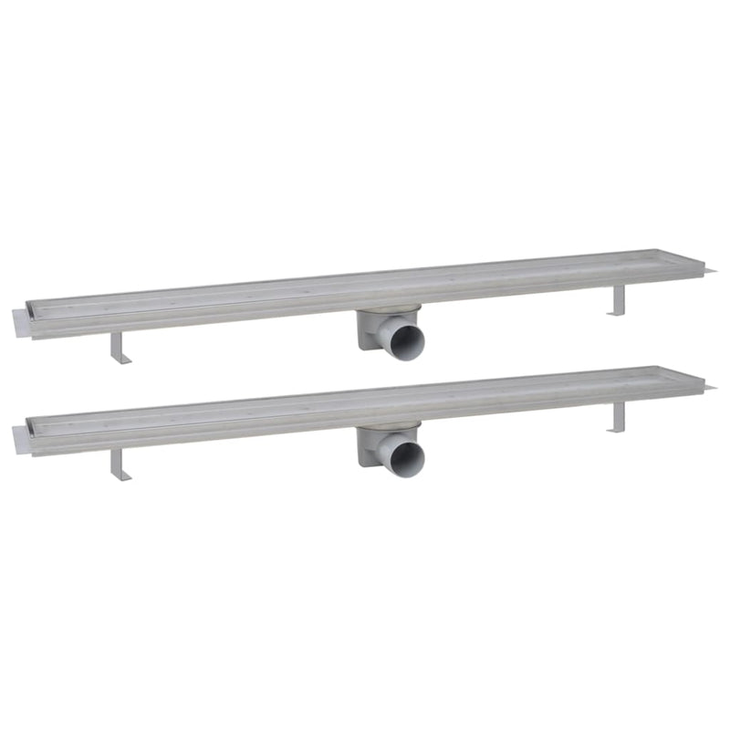 vidaXL 2 db lineáris rozsdamentes acél zuhany lefolyó 930 x 140 mm