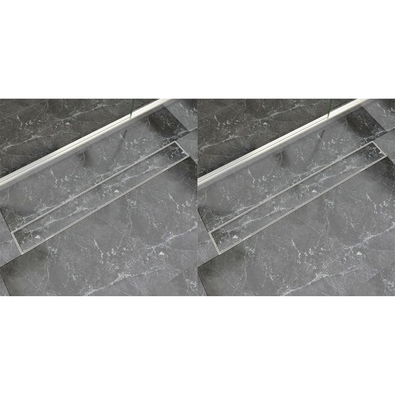 vidaXL 2 db lineáris rozsdamentes acél zuhany lefolyó 930 x 140 mm