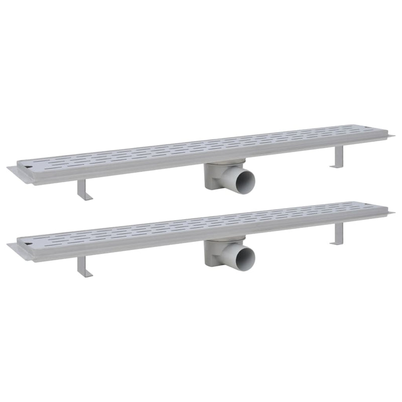 vidaXL 2 db lineáris rozsdamentes acél vonal zuhany lefolyó 830x140 mm