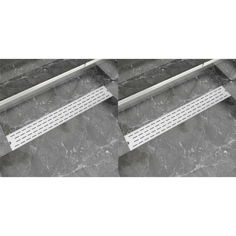 vidaXL 2 db lineáris rozsdamentes acél vonal zuhany lefolyó 830x140 mm