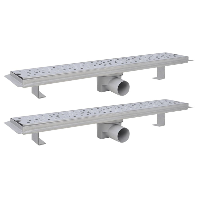 vidaXL 2db lineáris rozsdamentes acél buborék zuhany lefolyó 630x140mm