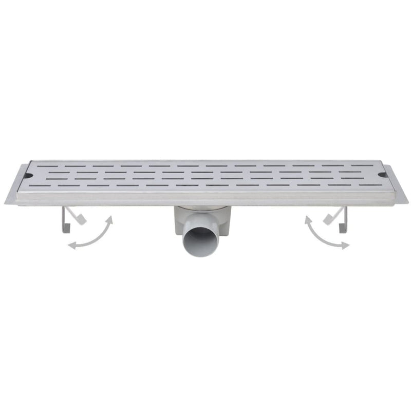 vidaXL 2db lineáris rozsdamentes acél buborék zuhany lefolyó 630x140mm