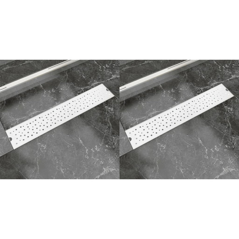 vidaXL 2db lineáris rozsdamentes acél buborék zuhany lefolyó 630x140mm