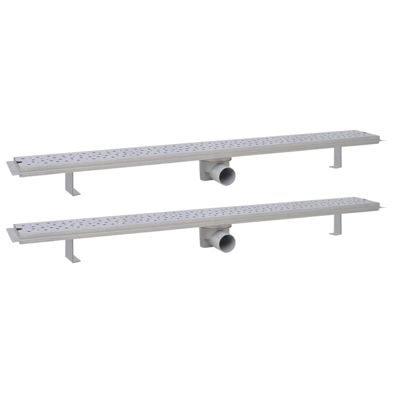 vidaXL 2 db lineáris acél buborék zuhany lefolyó 1030 x 140 mm