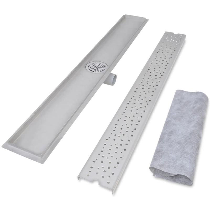 vidaXL 2 db lineáris acél buborék zuhany lefolyó 1030 x 140 mm