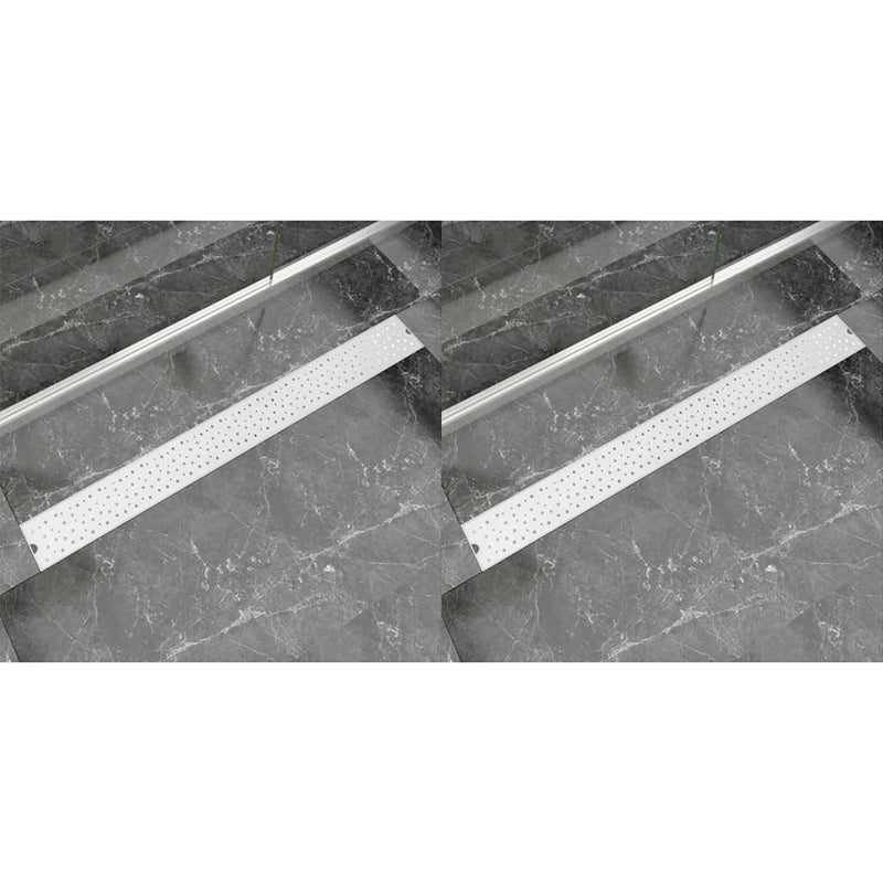 vidaXL 2 db lineáris acél buborék zuhany lefolyó 1030 x 140 mm
