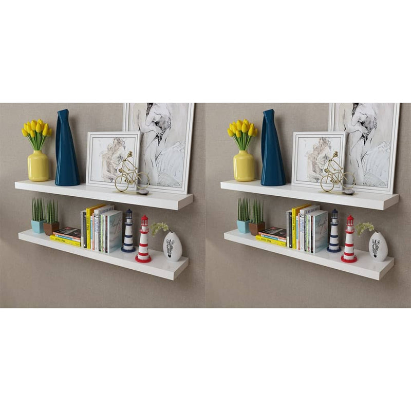 vidaXL 4 db fehér fali polc 100 cm