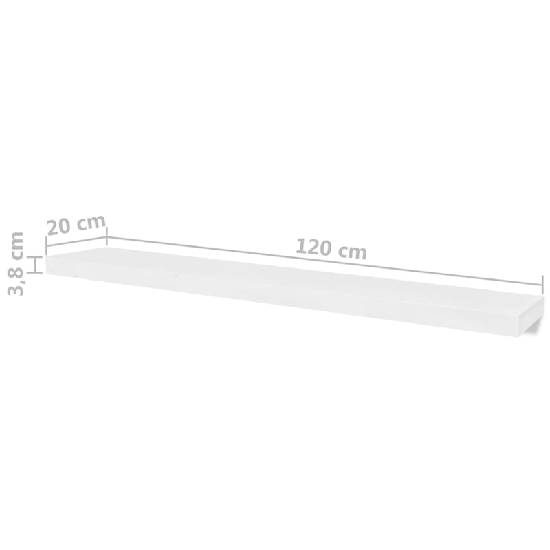 vidaXL 4 db fehér fali polc 120 cm