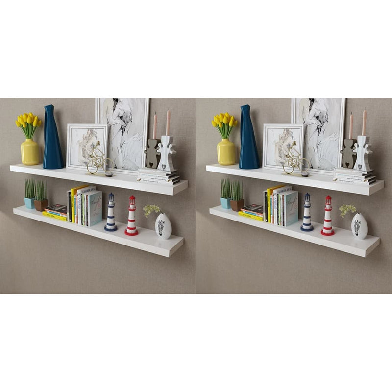 vidaXL 4 db fehér fali polc 120 cm