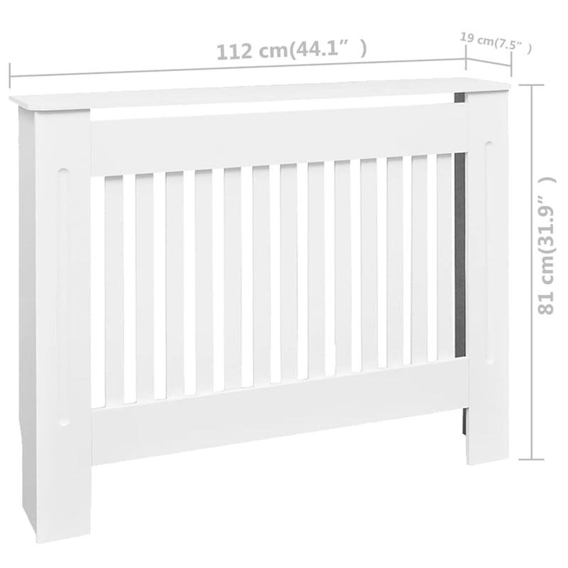 vidaXL 2 db fehér MDF radiátorburkolat 112 cm