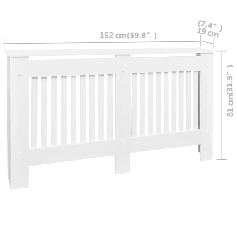 vidaXL 2 db fehér MDF radiátorburkolat 152 cm