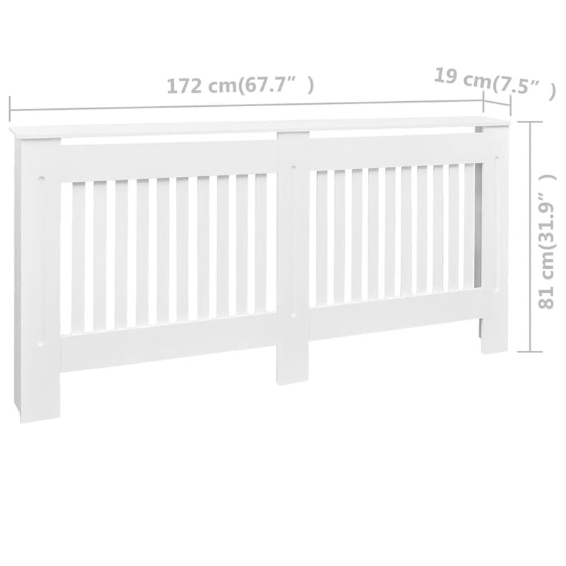 vidaXL 2 db fehér MDF radiátorburkolat 172 cm