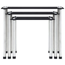 vidaXL 3 db fekete rakásolható edzett üveg asztal