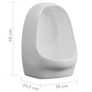 vidaXL fehér falra szerelhető kerámiapiszoár öblítőszeleppel