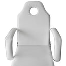 Fehér kezelőszék állítható lábtámaszokkal