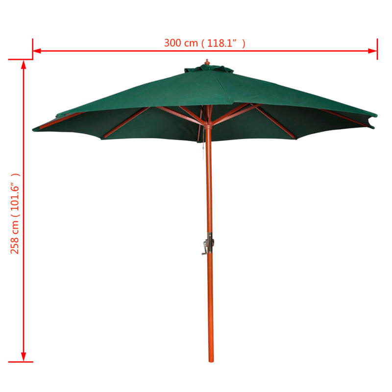 vidaXL zöld napernyő 258 cm