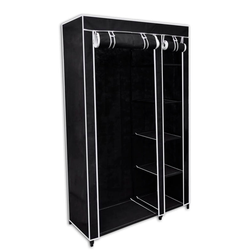 vidaXL fekete összecsukható ruhásszekrény 110 x 45 x 175 cm