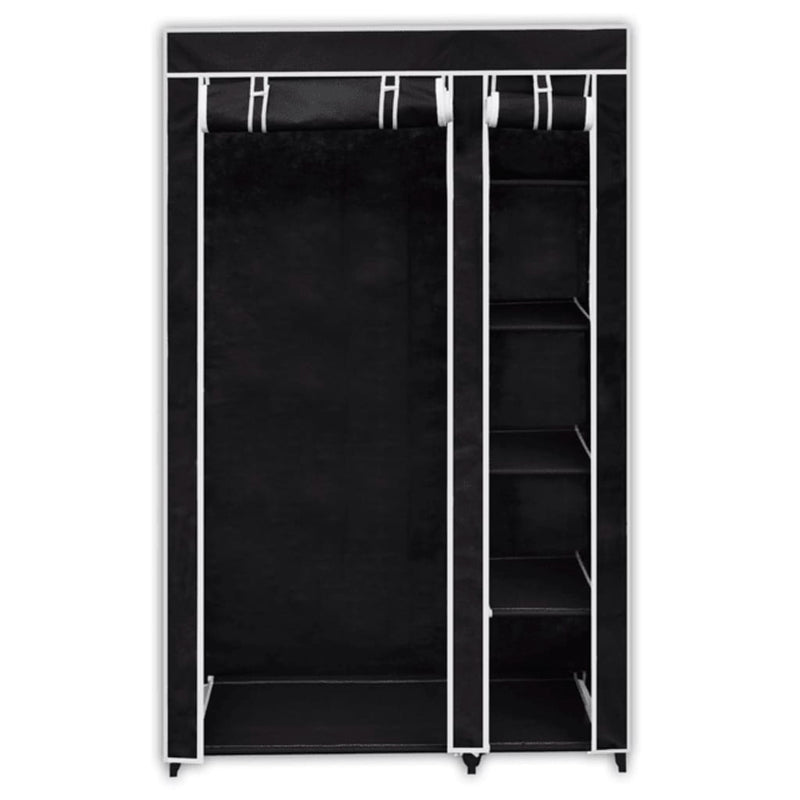 vidaXL fekete összecsukható ruhásszekrény 110 x 45 x 175 cm