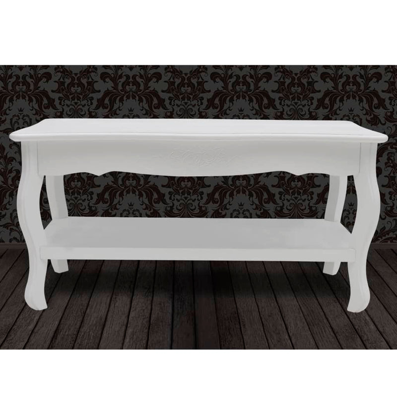 vidaXL 2 szintes fehér MDF dohányzóasztal