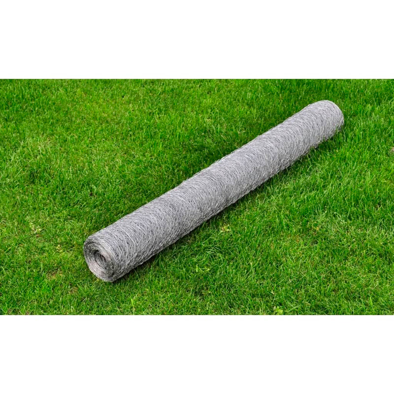 vidaXL ezüst horganyzott acél csirkeháló drótkerítés 25 x 0,75 m