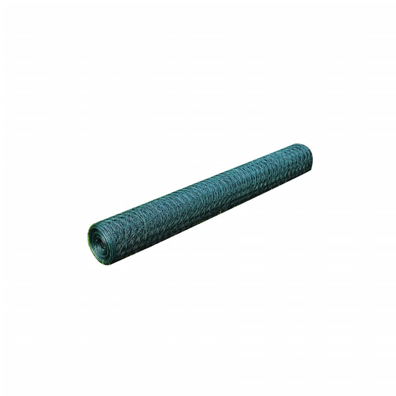 vidaXL zöld PVC-bevonatú csirkeháló drótkerítés 25 x 0,5 m