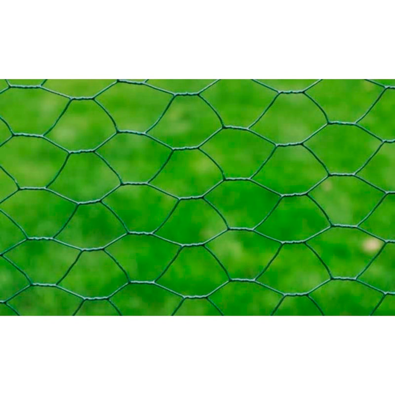 vidaXL zöld PVC-bevonatú csirkeháló drótkerítés 25 x 0,5 m