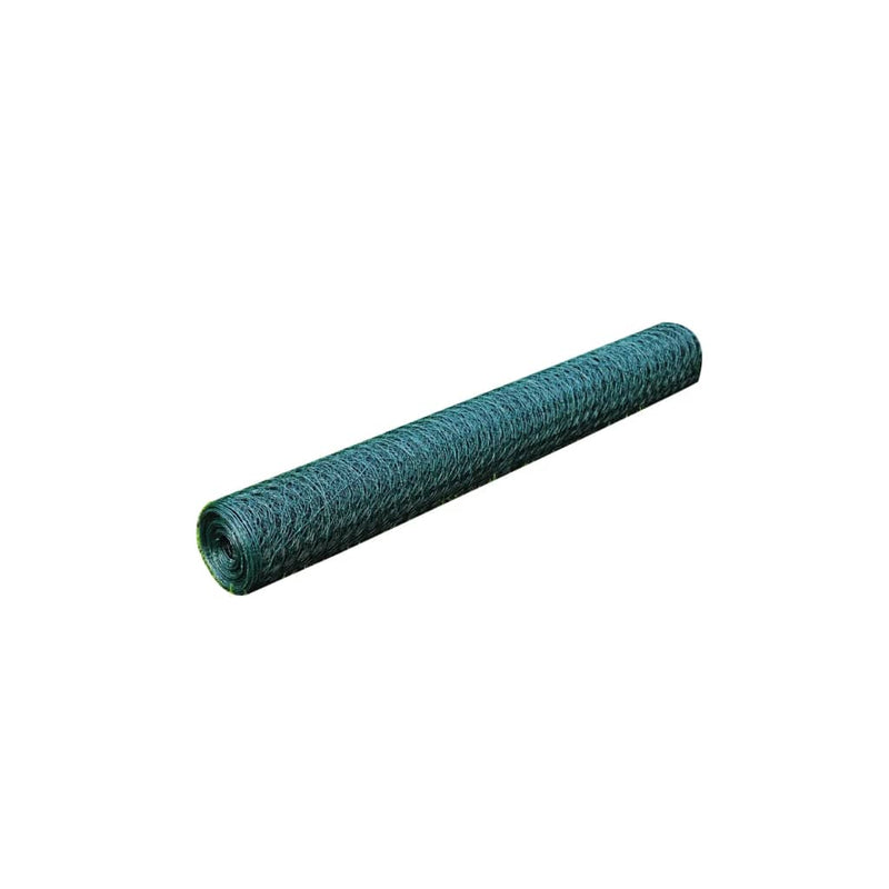 vidaXL zöld PVC-bevonatú csirkeháló drótkerítés 25 x 0,75 m