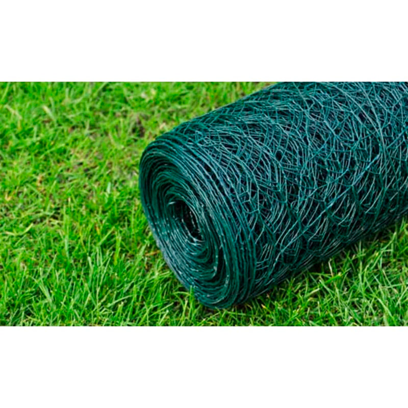 vidaXL zöld PVC-bevonatú csirkeháló drótkerítés 25 x 0,75 m