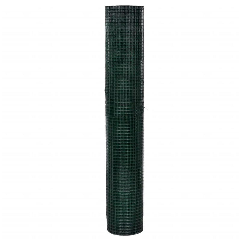 vidaXL zöld horganyzott csirkeháló drótkerítés PVC bevonattal 10 x 1 m
