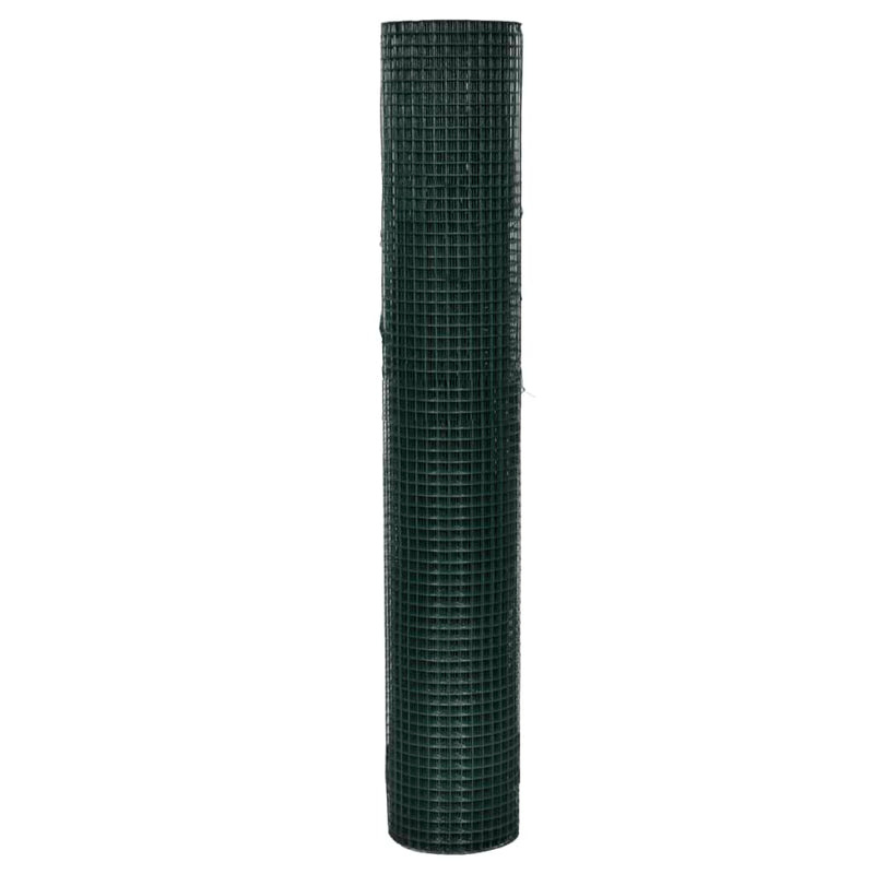 vidaXL zöld horganyzott csirkeháló drótkerítés PVC bevonattal 25 x 1 m