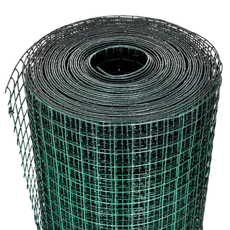 vidaXL zöld horganyzott csirkeháló drótkerítés PVC bevonattal 25 x 1 m