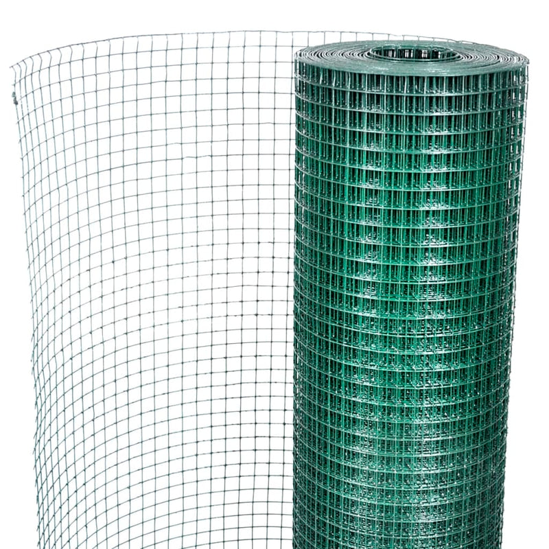 vidaXL zöld horganyzott csirkeháló drótkerítés PVC bevonattal 25 x 1 m