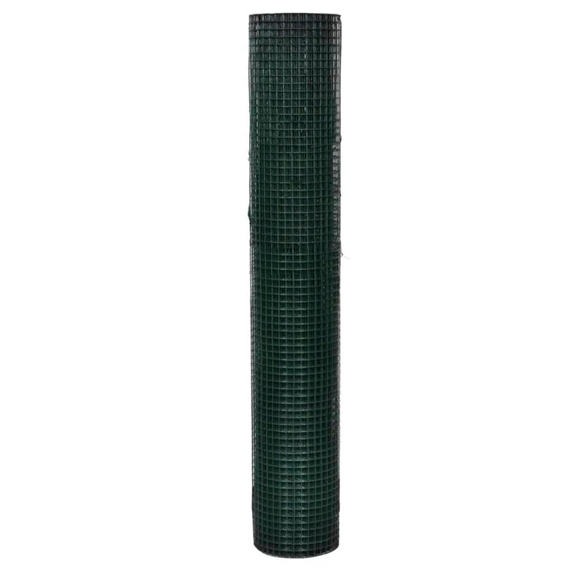 vidaXL zöld horganyzott csirkeháló drótkerítés PVC bevonattal 25 x 1 m