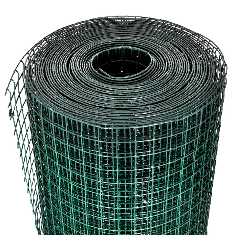 vidaXL zöld horganyzott csirkeháló drótkerítés PVC bevonattal 25 x 1 m