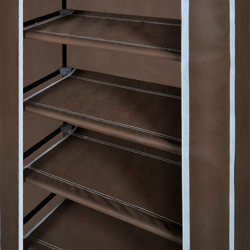 Szövet Cipősszekrény Fedeles 58 x 28 x 106 cm Barna