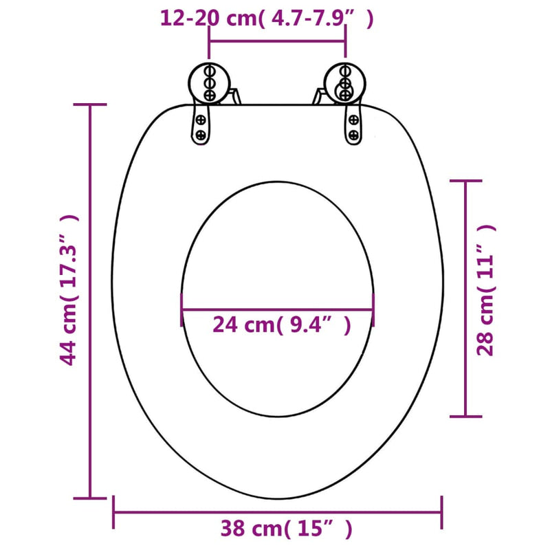 vidaXL kőmintás MDF WC-ülőke