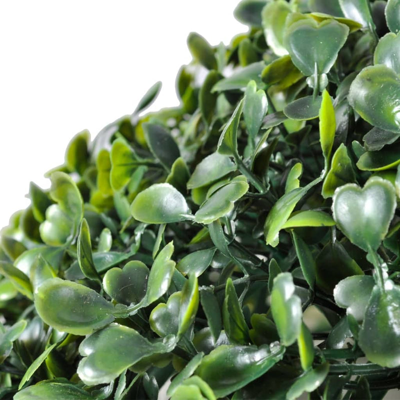 2 db kerti buxus labda műlevelekkel és napelemes fényfüzérrel 35 cm